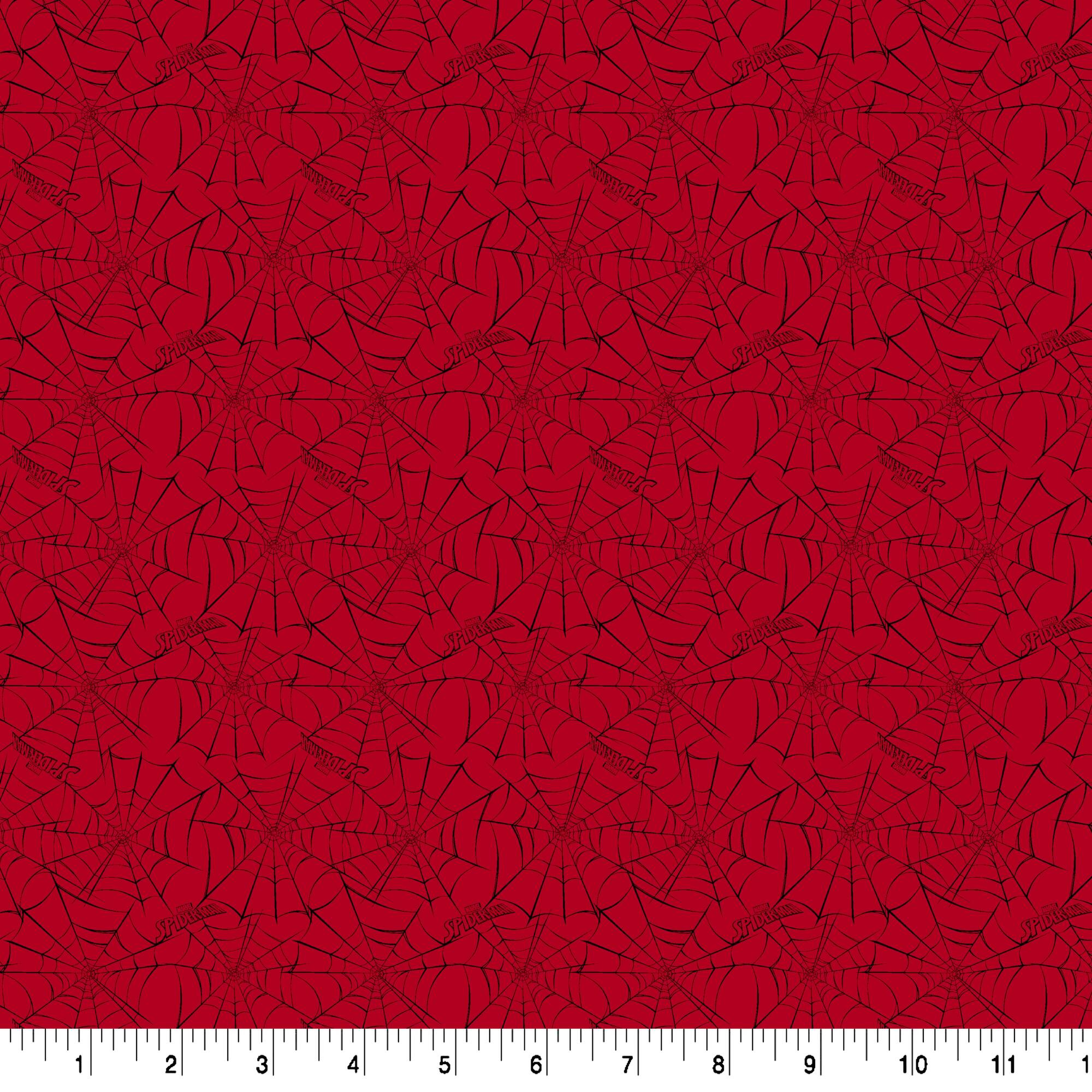 Marvel® Spider-Man Red Web Cotton Fabric